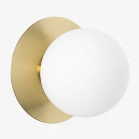 Anine Wandlamp Van Ijzer En Glas Ø15 Cm & Goud - Sklum