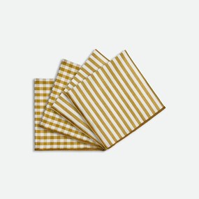 Set van 4 servetten, 30% gerecycled katoen, geweven-geverfd, SOIZIC