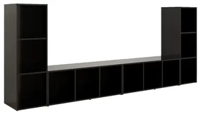 vidaXL Tv-meubelen 4 st 107x35x37 cm spaanplaat zwart
