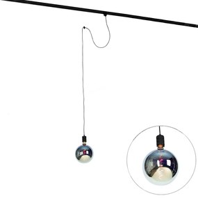 Hanglamp met rail ophanging zwart incl. LED G200 - Cavalux Industriele / Industrie / Industrial Minimalistisch E27 Binnenverlichting Lamp