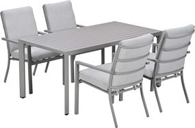 Garden Impressions Senja tuinset 5-delig taupe - Kasper tuintafel 160x90 cm