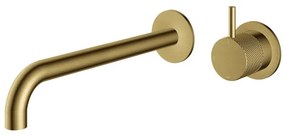 Hotbath Cobber X Afbouwdeel - voor wastafelmengkraan - 25cm uitloop - Geborsteld Messing PVD CX105EXT25BBP