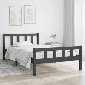 vidaXL Bedframe massief hout grijs 90x200 cm