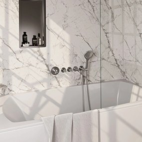 Brauer Stripe inbouw badkraan met 3 standen handdouche RVS geborsteld PVD
