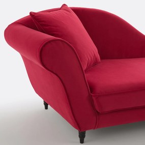 Longchair in fluweel Lipstick