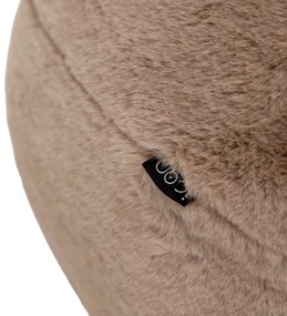 Icon Milano Rabbit Faux Fur Round Footstool Bean Bag, Mocha Brown