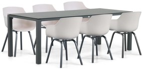 Tuinset 6 personen 220 cm Kunststof Taupe Lifestyle Garden Furniture Salina/Mateo