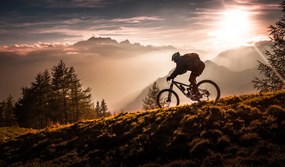 Kunstfotografie Golden hour biking, Sandi Bertoncelj, (40 x 22.5 cm)