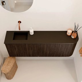 Mondiaz Joya 110cm toiletmeubel ronding rechts walnut met wastafel faye links zonder kraangat urban