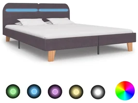 vidaXL Bedframe met LED stof taupe 180x200 cm