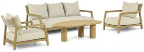 Stoel en Bank Loungeset 5 personen Teak Old teak greywash  Santika Furniture Santika