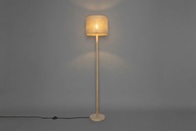 Landelijke Vloerlamp Hout Met Linnen Kap Naturel - Mels Taupe