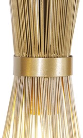 Eettafel / Eetkamer Landelijke hanglamp goud langwerpig 3-lichts - Broom Landelijk E27 Binnenverlichting Lamp
