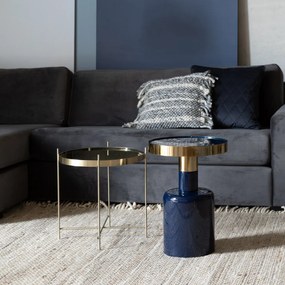 Zuiver Glam Emaille Bijzettafel Blauw - 36 X 36cm.