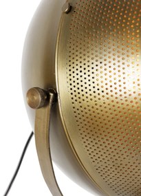 Industriële vloerlamp brons met hout verstelbaar - Haicha Industriele / Industrie / Industrial E27 vierkant Binnenverlichting Lamp