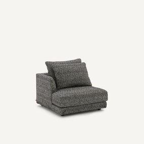 Halve bank links, modulair, in bouclé stof, TIBERIO
