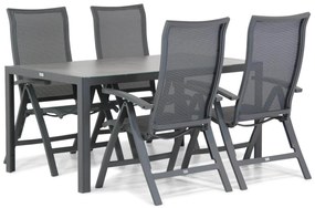 Tuinset 4 personen 160 cm Aluminium/Textileen /Aluminium/textileen Grijs Presto Lucardo/Varano