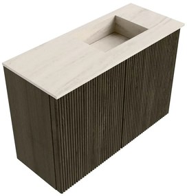 Mondiaz Joya DLux 60cm toiletmeubel shadow met wastafel faye rechts 1 kraangat meli