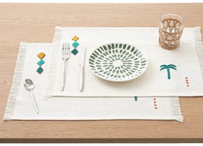 Set van 2 placemats in zuiver katoen, Imani