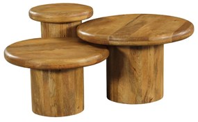 Starfurn Maya Ronde Bijzettafel Set Van 3 Naturel