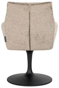 Richmond Interiors Marlon Eetkamerstoel Met Ronde Trompet Voet Taupe Chenille