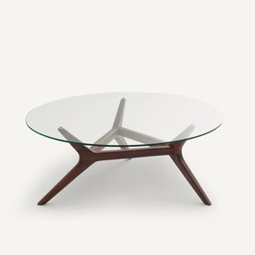 Salontafel in notenhout ø90 cm, Maricielo