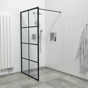 Marenza Bellini Inloopdouche - 120x200cm - helder glas - windows frame buitenzijde - anti kalk - mat zwart Windows-120
