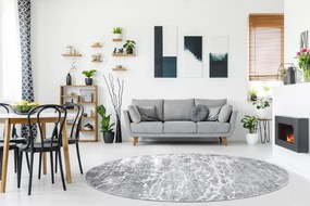 Tapijt MEFE modern  Rond ,  6182 Beton - Structureel,  twee poolhoogte , grijskleuring