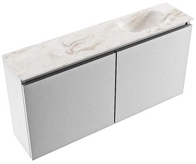 Mondiaz Ture DLux toiletmeubel 100cm plata met wastafel frappe rechts zonder kraangat