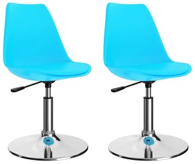 vidaXL Eetkamerstoelen 2 st draaibaar kunstleer blauw