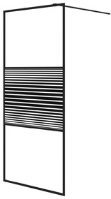 vidaXL Inloopdouchewand 90x195 cm transparant ESG-glas zwart