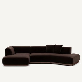 Linker open hoekbank fluweel, Jacopo