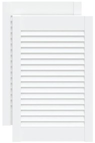 vidaXL Louvredeuren 2 st 61,5x39,4 cm massief grenenhout wit
