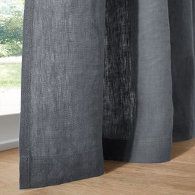 Gordijn in gewassen linnen met oogjes Onega