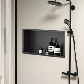 bathroom shelf 30x60 black matt