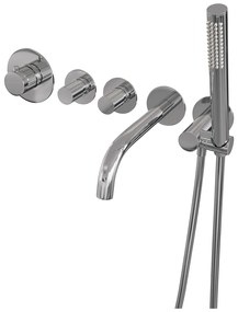 Brauer Stripe inbouw badkraan met staafhanddouche chroom
