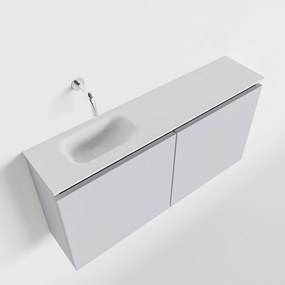 Mondiaz Ture 100cm toiletmeubel cale met wastafel talc links geen kraangat