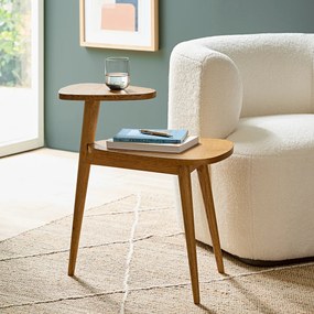 Vintage bijzettafel met dubbel tafelblad, Quilda