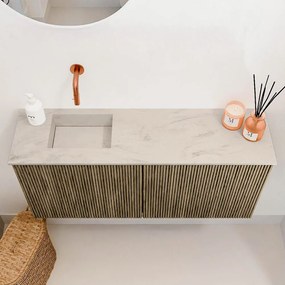 Mondiaz Joya DLux 90cm toiletmeubel dusk met wastafel faye links zonder kraangat opalo