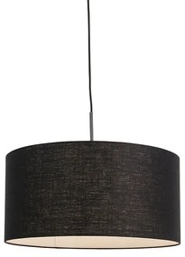 Stoffen Eettafel / Eetkamer Moderne hanglamp zwart met zwarte kap 50 cm - Combi 1 Modern E27 rond Binnenverlichting Lamp