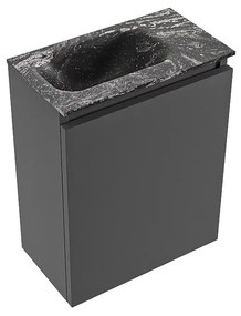 Mondiaz Ture DLux toiletmeubel 40cm dark grey met wastafel lava links zonder kraangat