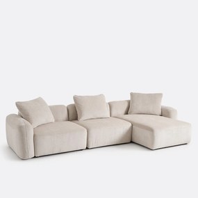 3-zits rechte modulaire hoekbank in jacquard chenille, AMAD