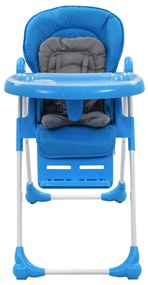 vidaXL Kinderstoel hoog blauw en grijs