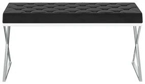 vidaXL Bankje 97 cm fluweel en roestvrij staal zwart