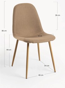 Set 4 Teok Stoffen Stoelen