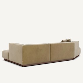 Rechter open hoekbank in fluweel, Jacopo