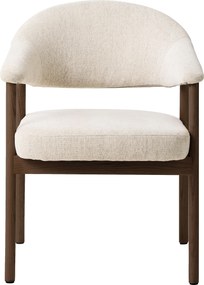 GARDA crème beige (stof Harmony 110) / gerookt eiken gelakt - GESTOFFEERDE STOEL VOOR WOONKAMER/EETKAMER