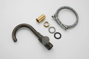 Saniclear Antique Matrix wastafelkraan met hoge uitloop verouderd messing