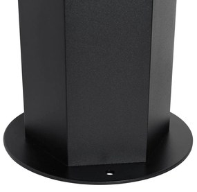 Staande buitenlamp zwart met smoke kap zeshoek 30 cm - Denmark