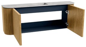 Mondiaz Joya DLux 115cm toiletmeubel ronding links/rechts oak met wastafel faye midden 1 kraangat glace
